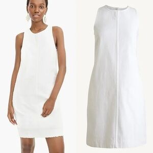 J. Crew Denim White Shift Sleeveless Mini Dress